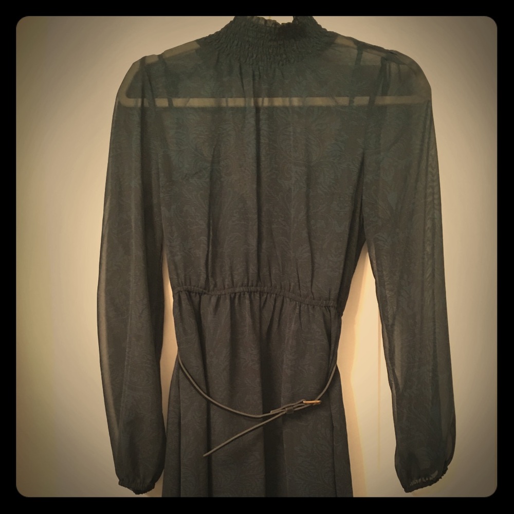 Forever 21 Green long sleeve, high neck dress, M